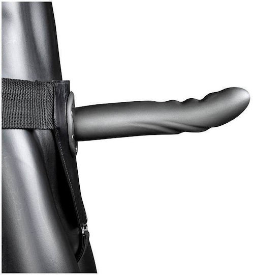 Shots Ouch Textured Curved Hollow Strapless Strap On με Dildo 20.6cm σε Γκρι Χρώμα