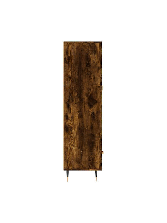 Living Room Display Cabinet from Particle Board with Walnut Glass 69.5x31x115cm