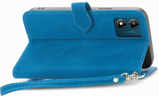Flower Zipper Wallet Μπλε (Moto E13)