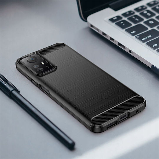 Techsuit Techsuit Carbon Задна корица Силикон Черен (Redmi Note 12S)