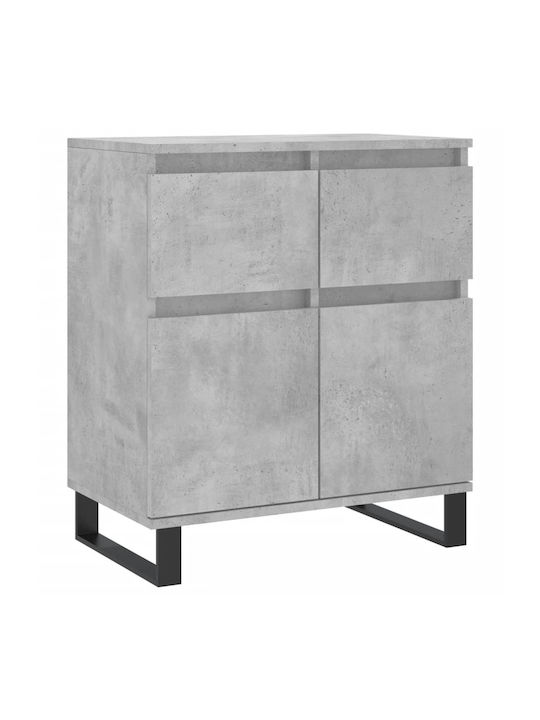 Wooden & Metallic Buffet Gray L60xW35xH70cm