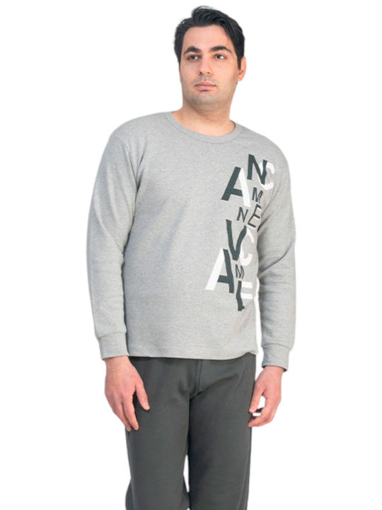 Nina Club Men's Winter Cotton Pajamas Set Gray