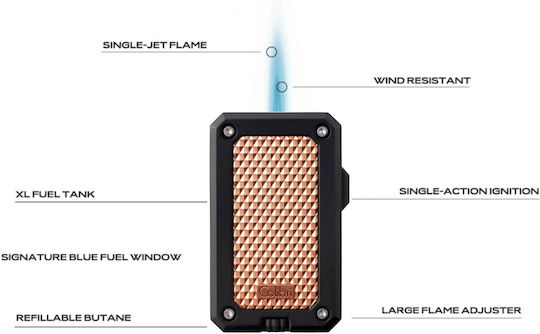 Colibri Rally Αντιανεμικός Αναπτήρας Φλόγας Τύπου Jet σε Μαύρο χρώμα