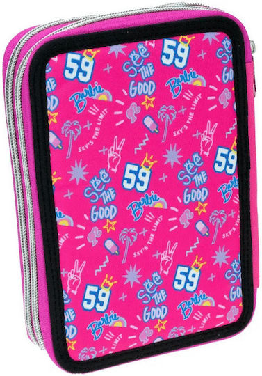 Gim Barbie Pencil Case with 2 Compartments Pink