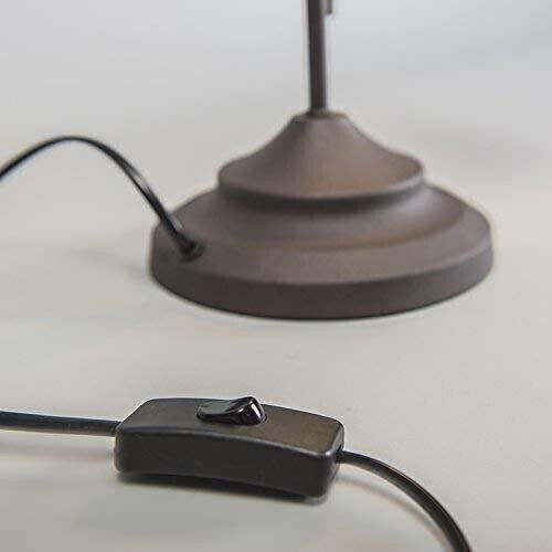 Trio Lighting Metal Table Lamp for Socket E14 with White Shade and Black Base
