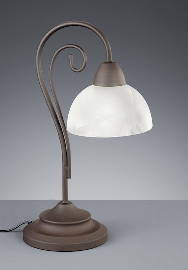 Trio Lighting Metal Table Lamp for Socket E14 with White Shade and Black Base