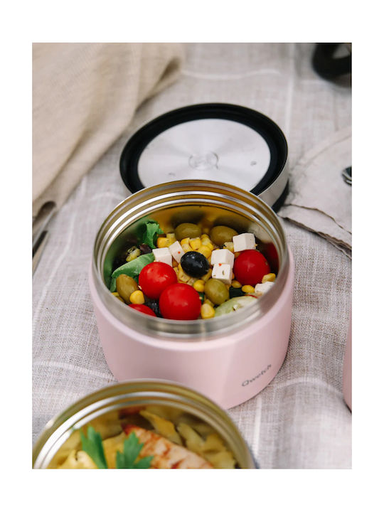Qwetch Δοχείο Φαγητού Inox Θερμός Ροζ 850ml