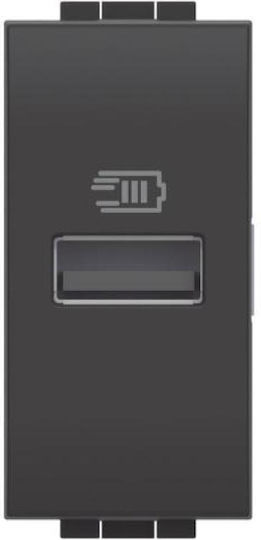 Legrand Power Socket with 1 USB Port Black 1pcs