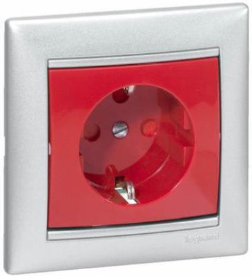 Legrand Valena Single Power Safety Socket Red