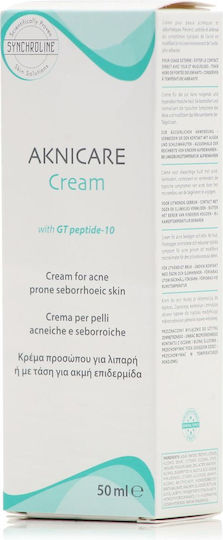 Synchroline Aknicare Cremă de Față 24h Împotriva Acneei cu Acid Hialuronic și Peptide 50ml