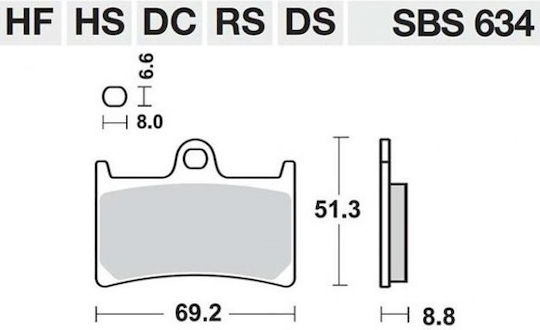 SBS Motorcycle Brake Pads for Yamaha TT / TDM 900