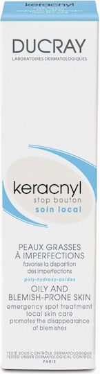 Ducray Keracnyl Gel Προσώπου κατά των Ατελειών με AHA & BHA 10ml