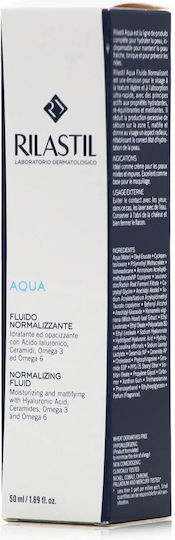 Rilastil Aqua 24-часов Хидратиращ и Регулиращ Лек Крем за Лице с Хиалуронова Киселина и Пребиотици 50ml
