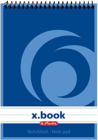 Herlitz Μπλοκ Σημειώσεων Σπιράλ A5 50 Φύλλων Ριγέ Μπλε