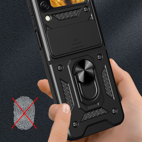 Techsuit CamShield Umschlag Rückseite Kunststoff / Silikon Schwarz (Galaxy Z Flip5)