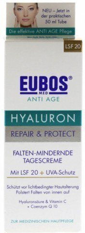 Eubos Hyaluron Repair & Protect Κρέμα Προσώπου Ημέρας με SPF20 για Ενυδάτωση, Αντιγήρανση & Ανάπλαση με Υαλουρονικό Οξύ & Βιταμίνη C 50ml
