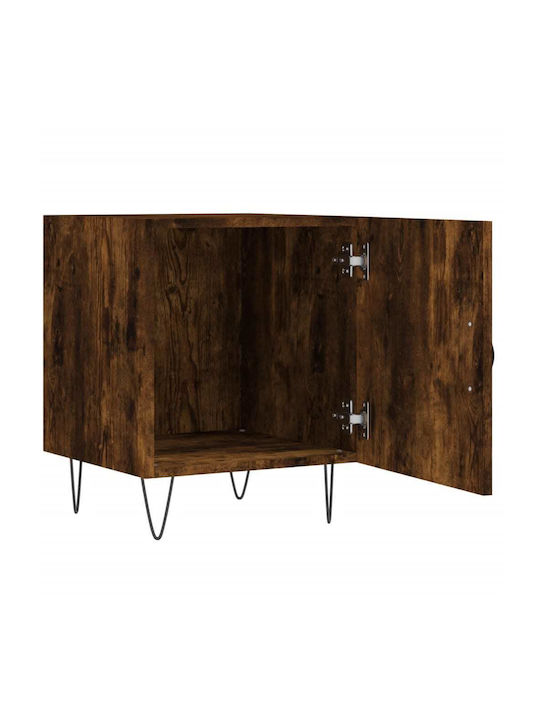 Wooden Bedside Tables 2pcs Καπνιστή Δρυς 40x40x50cm