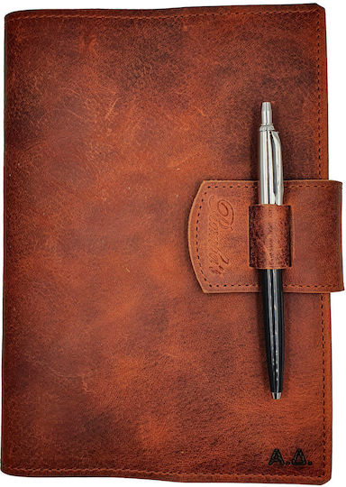 ByLeather Notizbuch 150 Blätter A5 mit Stifthalter Braun