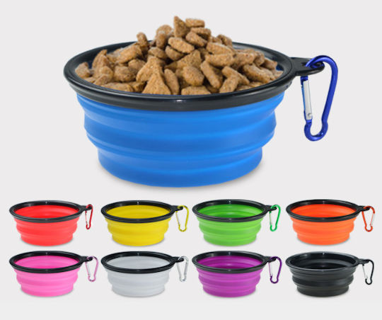 eBest Schalen aus Silikon Futter & Wasser für Hund & Katze 500ml in Blau Farbe