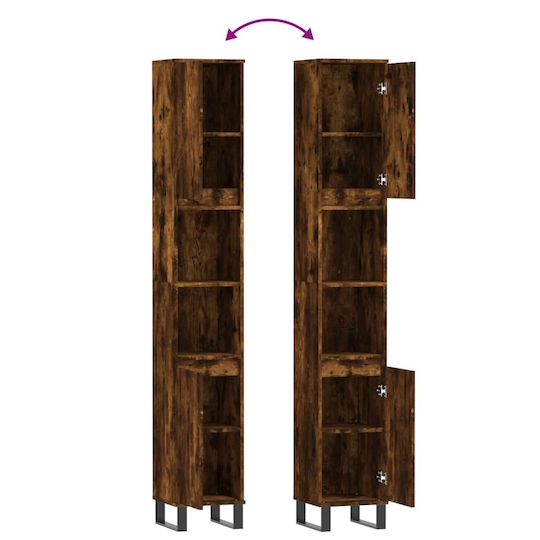 vidaXL Στήλη Μπάνιου Τοίχου Μ30xΒ30xΥ190cm Δρυς