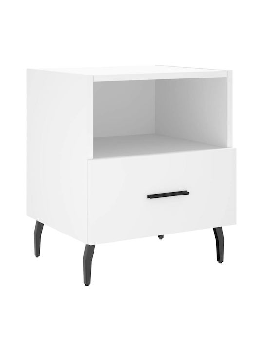 Wooden Bedside Table White 40x35x47.5cm