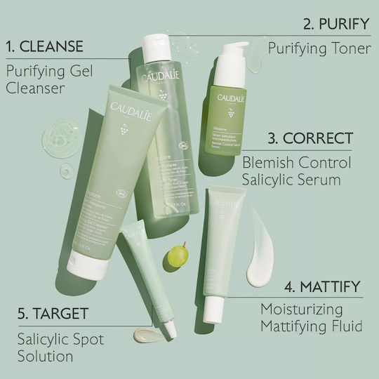 Caudalie Vinopure Stop Boutons Κρέμα Προσώπου κατά της Ακμής & της Ερυθρότητας με Νιασιναμίδη 15ml