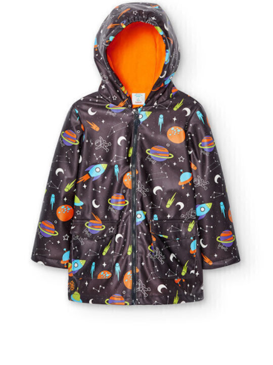 Waterproof Kids' Casual Jacket Long with Lining & Hood Anthracite