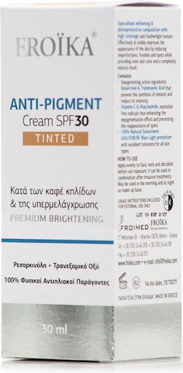 Froika Anti-Pigment Creme Gesicht Tag Gefärbt und SPF30 30ml