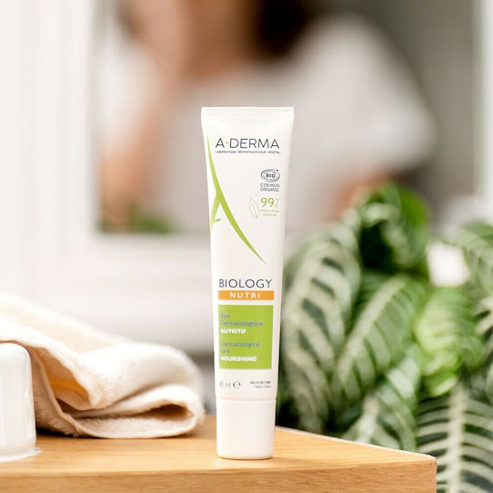 A-Derma Biology Nutri 24-часов Хидратиращ Крем за Лице с Хиалуронова Киселина 40ml