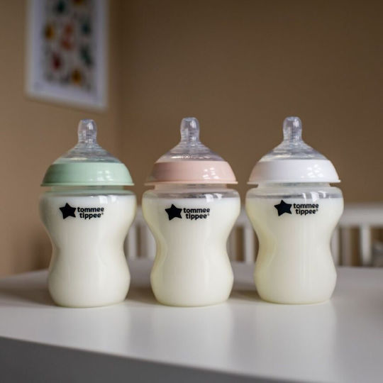 Tommee Tippee Σετ Πλαστικά Μπιμπερό Closer to Nature Κατά των Κολικών με Θηλή Σιλικόνης για 0+ μηνών Πολύχρωμο 260ml 3τμχ