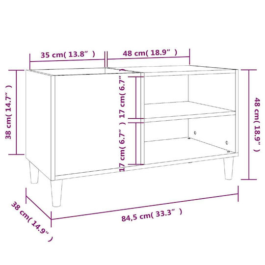 vidaXL Έπιπλο Hi-Fi Καφέ 38x84.5x48cm