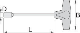 Unior Socket T-Handle Hex Long Diameter 13mm