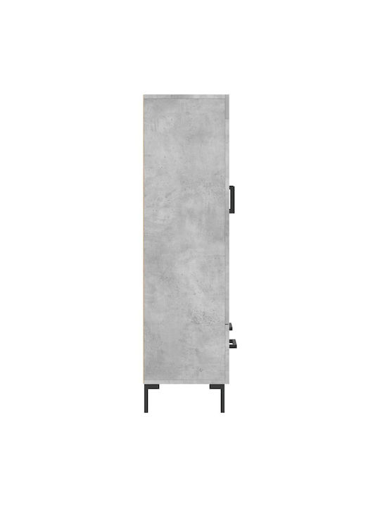Wohnzimmer Vitrine aus Holz & Metall mit Verglasung in Grau 69.5x31x115cm