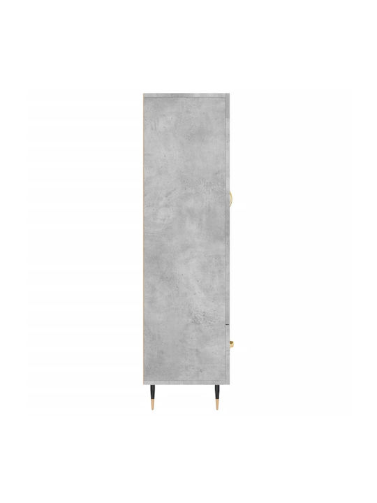 Wohnzimmer Vitrine aus Holz & Metall mit Verglasung in Grau 69.5x31x115cm
