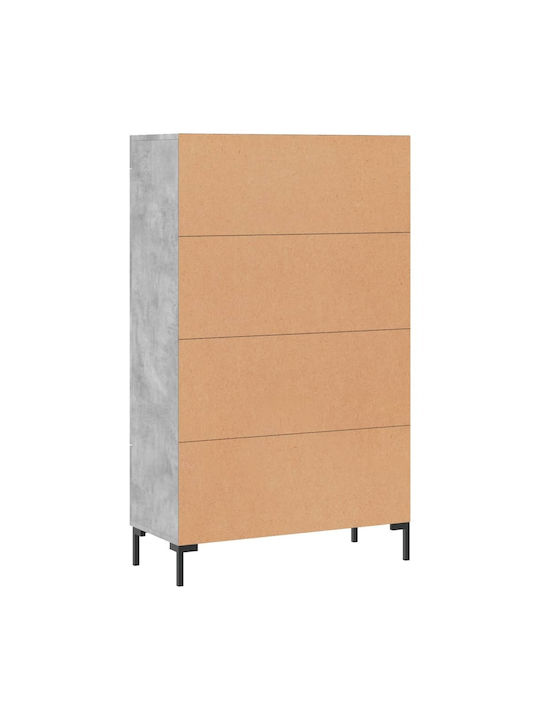 Wohnzimmer Vitrine aus Holz & Metall mit Verglasung in Grau 69.5x31x115cm