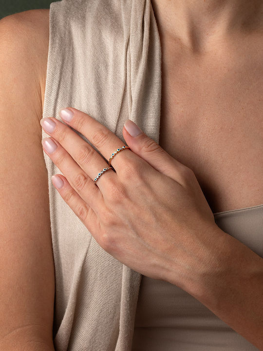 George Art Jewels Γυναικείο Δαχτυλίδι με Ζιργκόν από Ασήμι Επιχρυσωμένο