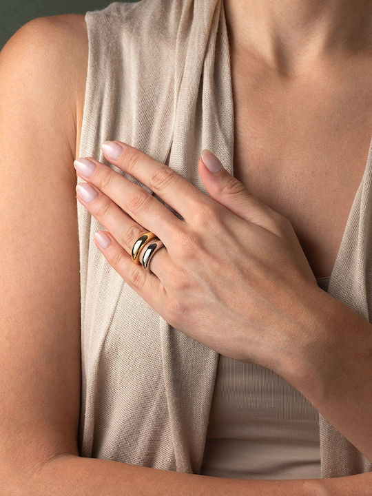 George Art Jewels Γυναικείο Δαχτυλίδι από Ασήμι Επιχρυσωμένο
