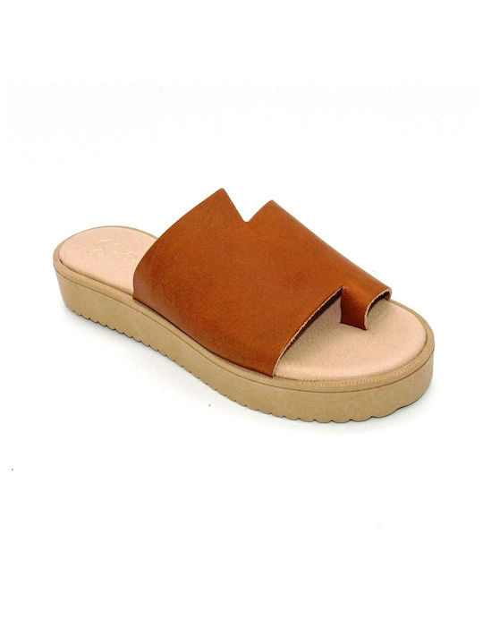 Santorini Sandals Летни дамски платформи Кафяв