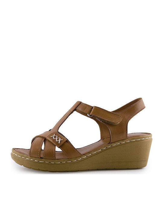 Women's Leather Platform Shoes Tabac Brown