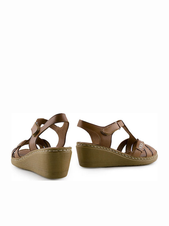 Women's Leather Platform Shoes Tabac Brown
