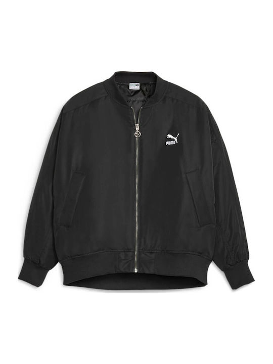 T7 Κοντό Γυναικείο Bomber Jacket Μαύρο