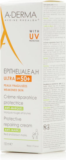 A-Derma Epitheliale A.H. Duo Αναπλαστική Κρέμα Προσώπου Ημέρας με SPF50 κατά των Ατελειών με Υαλουρονικό Οξύ 100ml