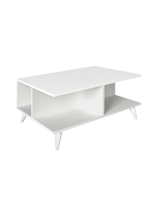 Masa Centrală Rectangulară Sedra Din Lemn Alb L90xL60xÎ38.6cm