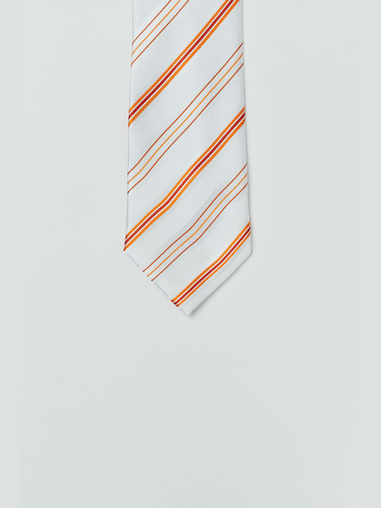 Aristoteli Bitsiani Ανδρική Γραβάτα με Σχέδια σε Πορτοκαλί Χρώμα