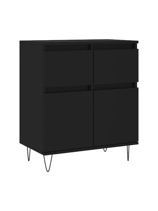 Wooden & Metallic Buffet Black L60xW35xH70cm