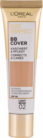 L'Oreal Paris Age Perfect BB Cover 02 Light Beige Leichte Creme Gesicht Tag mit SPF50 30ml