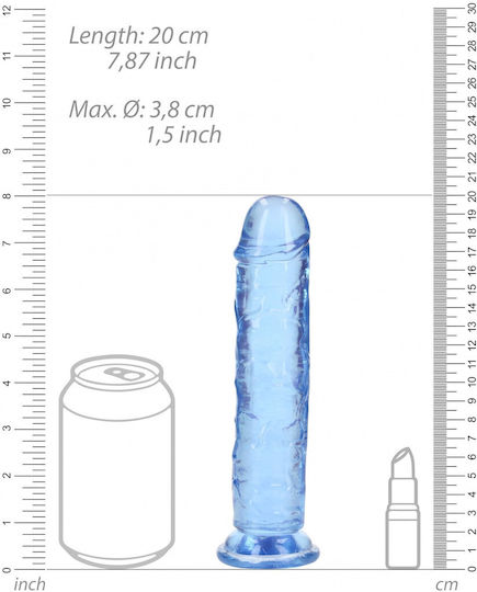 Shots Real Rock Crystal Clear Dildo realist cu ventuză Albastru 18cm