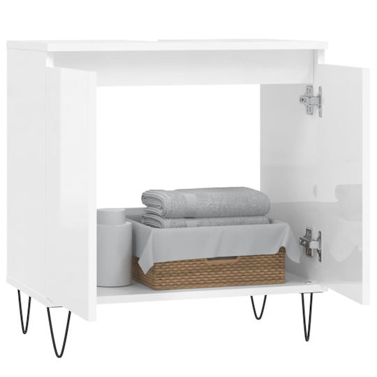 vidaXL Waschtisch ohne Waschbecken L58xB33xH60cm Weiß
