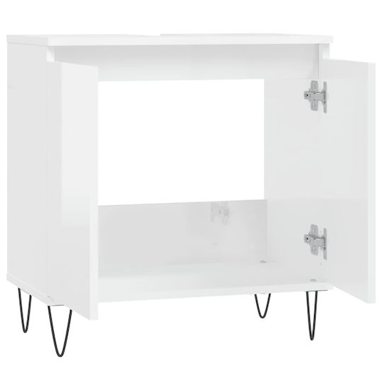 vidaXL Waschtisch ohne Waschbecken L58xB33xH60cm Weiß