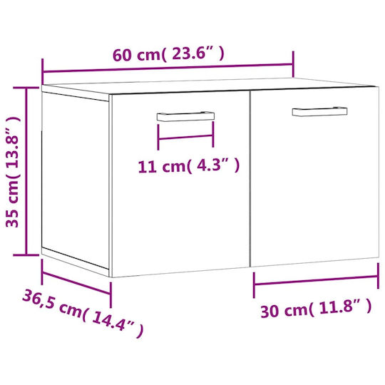 vidaXL Bathroom Cabinet L60xW36.5xH35cm Oak
